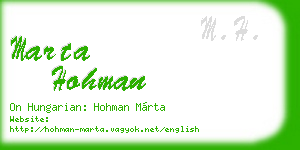 marta hohman business card